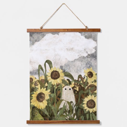 ひまわり畑に幽霊が残って… 吊り下げ型タペストリー (正面)