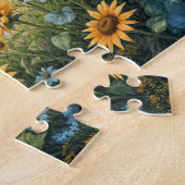 ひまわり畑のある魔法のコテージ ジグソーパズル (側面)
