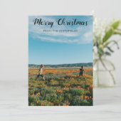 ひまわり畑の家族のクリスマス シーズンカード (スタンド正面)