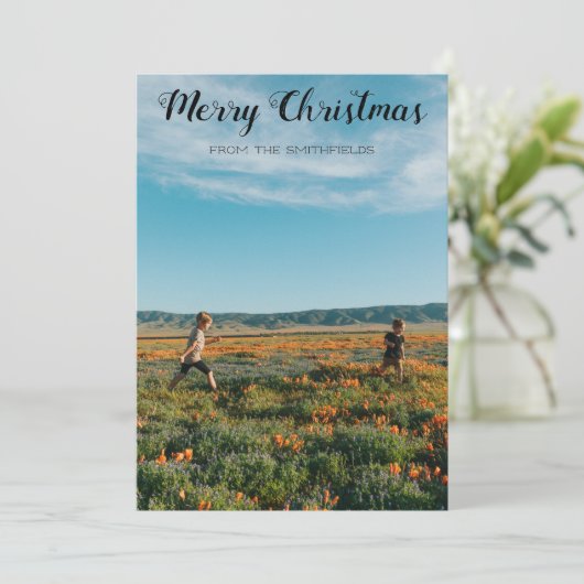 ひまわり畑の家族クリスマス シーズンカード (スタンド正面)
