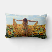 ひまわり畑の少女 ランバークッション (裏面)