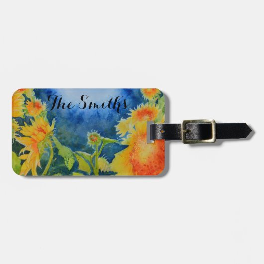 ひまわり畑の永遠モノグラム ラゲッジタグ (正面横)