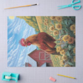 ひまわり畑の絵を描鶏 薄葉紙 (クラフト)