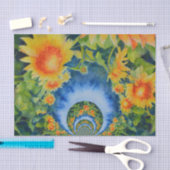 ひまわり畑を永遠に、ひまわり曼荼羅 薄葉紙 (クラフト)