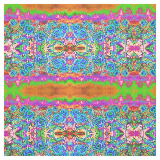 ひまわり畑を永遠に、抽象芸術青い花 ファブリック (見本)