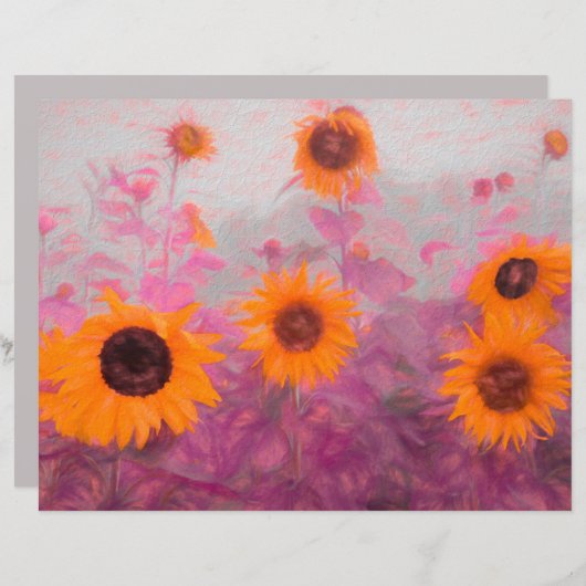 ひまわり畑イエローオレンジパープル秋 (正面/裏面)