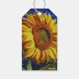 ひまわり畑カラフル芸術的スタイル ギフトタグ