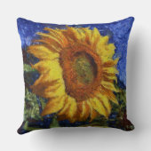ひまわり畑カラフル芸術的スタイル クッション (裏面)