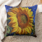 ひまわり畑カラフル芸術的スタイル クッション (ブランケット)