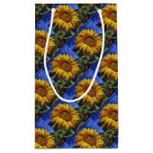 ひまわり畑カラフル芸術的スタイル スモールペーパーバッグ (裏面)