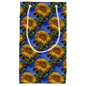 ひまわり畑カラフル芸術的スタイル スモールペーパーバッグ (正面)