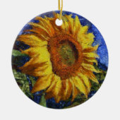 ひまわり畑カラフル芸術的スタイル セラミックオーナメント (正面)