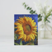 ひまわり畑カラフル芸術的スタイル ポストカード (スタンド正面)