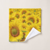 ひまわり畑デザイン バスタオルセット (ウォッシュタオル)