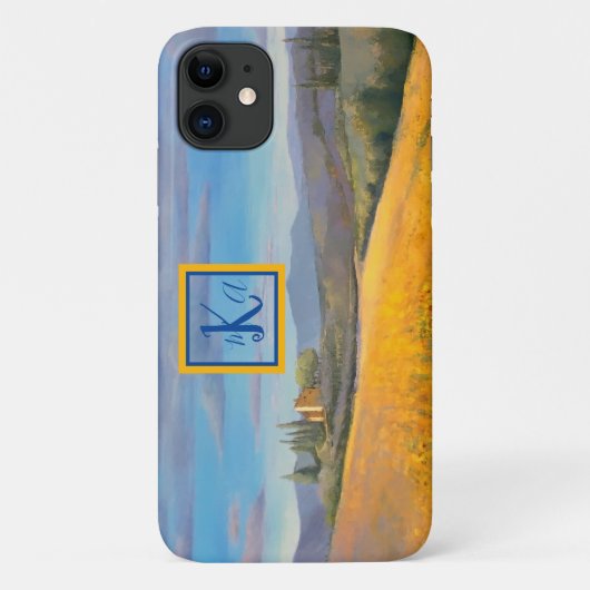 ひまわり畑トスカーナ絵画のモノグラム Case-Mate iPhoneケース (裏面)