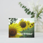 ひまわり畑フォトハッピーバースデーカード ポストカード (スタンド正面)