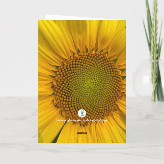 ひまわり畑フォトハッピーバースデーグリーティングカード カード (裏面)