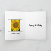 ひまわり畑フォトハッピーバースデーグリーティングカード カード (内部)