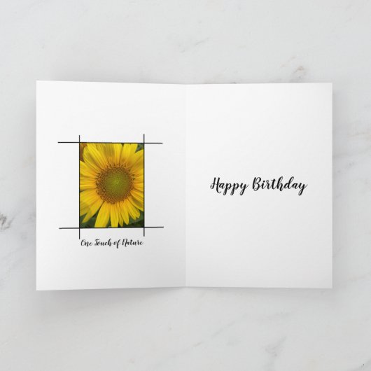 ひまわり畑フォトハッピーバースデーグリーティングカード カード (内部)