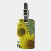 ひまわり畑ラゲッジタグ付き/レザーストラップ ラゲッジタグ (正面縦)
