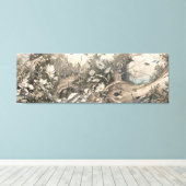 ひまわり畑レトロペンシル絵画スケッチアート キャンバスプリント (インサイチュ (ウッドフロア))