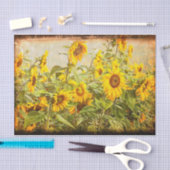 ひまわり畑ヴィンテージアンティークイエローデクページ 薄葉紙 (クラフト)