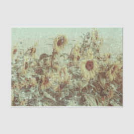 ひまわり畑ヴィンテージアンティーク秋テクスチャ 薄葉紙