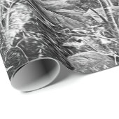 ひまわり畑ヴィンテージ白黒の切り離 ラッピングペーパー (ロールコーナー)