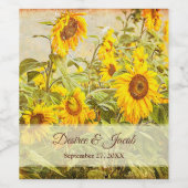 ひまわり畑ヴィンテージ黄素朴結婚色 ワインラベル (シングルラベル)