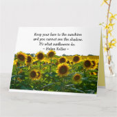 ひまわり畑勇気付けられる カード (黄色い花)