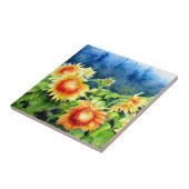 ひまわり畑2、黄色のひまわり タイル (側面)