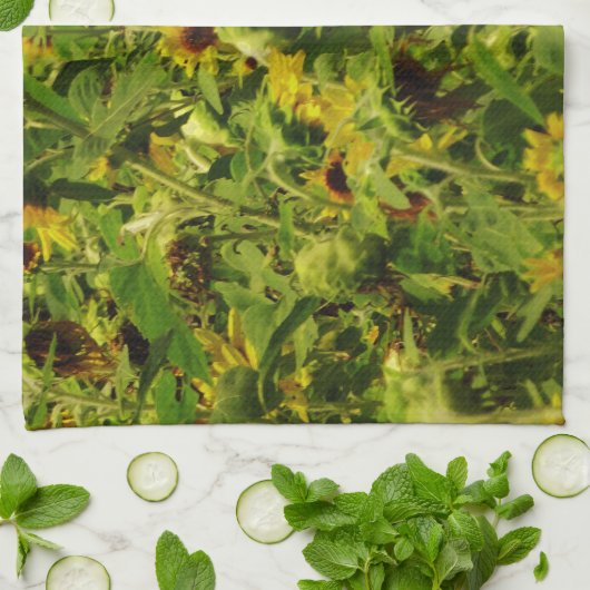 ひまわり畑 キッチンタオル (折り畳み)