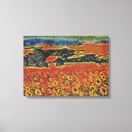 ひまわり畑 キャンバスプリント (正面)