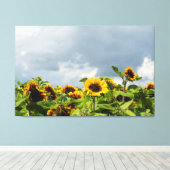 ひまわり畑 キャンバスプリント (インサイチュ (ウッドフロア))