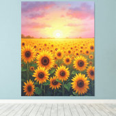 ひまわり畑 キャンバスプリント (インサイチュ (ウッドフロア))