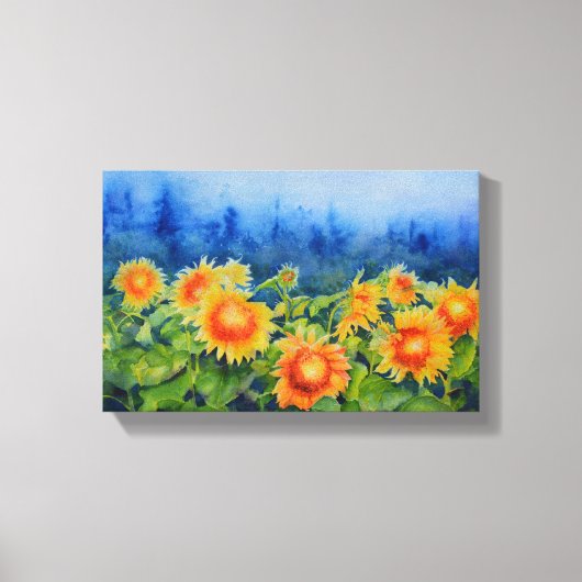 ひまわり畑 キャンバスプリント (正面)