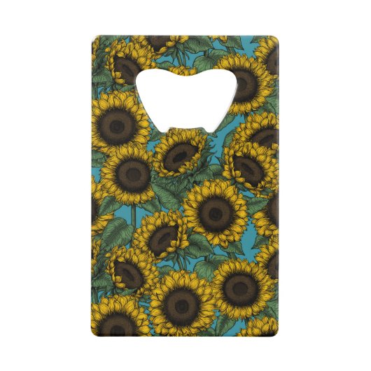 ひまわり畑 クレジットカード栓抜き (正面)