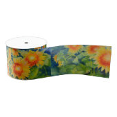 ひまわり畑 グログランリボン (リール)