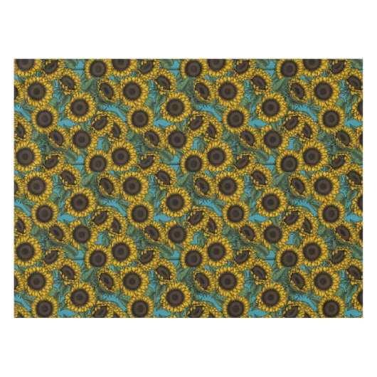 ひまわり畑 テーブルクロス (正面(横))