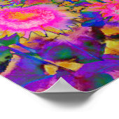 ひまわり畑 – ピンク ポスター (角)