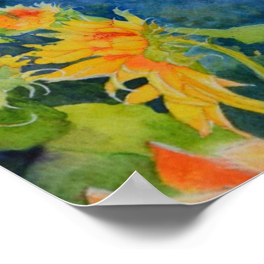 ひまわり畑 ポスター (角)