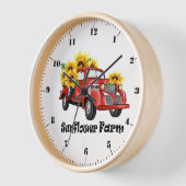 「ひまわり畑」ヴィンテージトラック/ひまわり壁 壁時計 (傾斜)