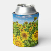 ひまわり畑、夏の晴れた日。 缶クーラー (缶正面)