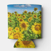 ひまわり畑、夏の晴れた日。 缶クーラー (裏面)