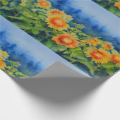 ひまわり畑 – 朝霧 ラッピングペーパー (角)