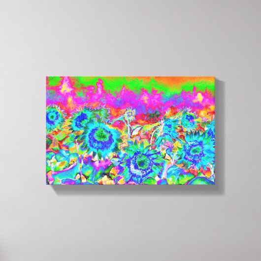 ひまわり畑 – 青 キャンバスプリント (正面)