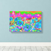 ひまわり畑 – 青 キャンバスプリント (インサイチュ (ウッドフロア))