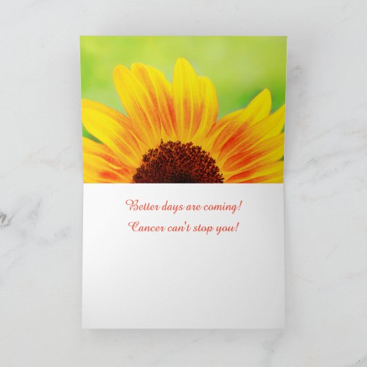 ひまわり癌勇気付けられるカード カード (内部)