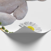 ひまわり白テディベアのマットラッピング紙 ラッピングペーパー (角)