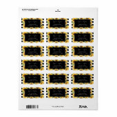 ひまわり白黒ストライプ差出人住所ラベル ラベル (フルシート)